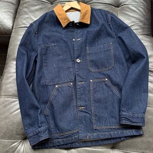 Denim Jacket with Brown Collar